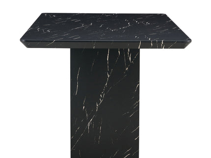 Modern Dining Table With Marbled Design For Luxurious Elegance - Black