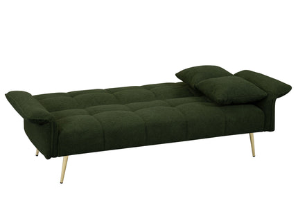 Convertible Double Futon Sofa Bed With Folding Armrests For Living Rooms