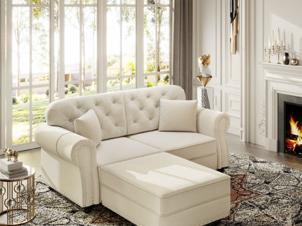 Upholstered Sofa Set With Nailhead Trim And Rolled Armrests, Includes Pillows