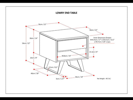 Lowry - Handcrafted End Table