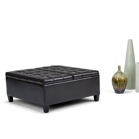 Harrison - Coffee Table Storage Ottoman - Tanners Brown