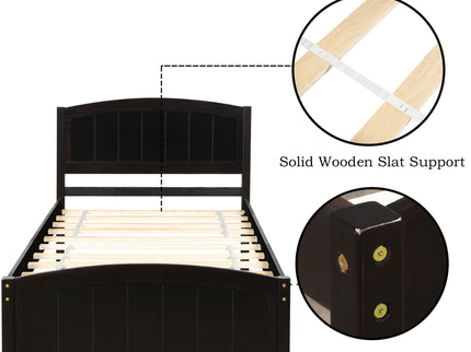 Platform Bed & Headboard, Footboard And Wood Slat Support