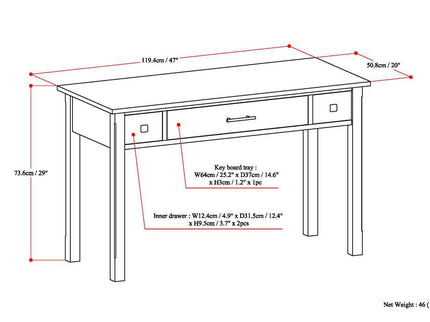 Avalon - Handcrafted Writing Office Desk