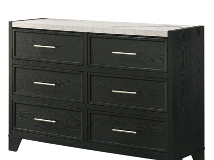 6 Drawers Dresser - Black / White