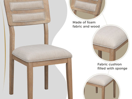 6 Piece Dining Set, Upholstered Chairs And Bench