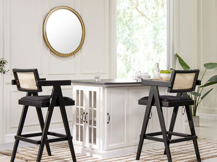 Milan - Modern Webbing Back Stool With Arms (Set of 3)