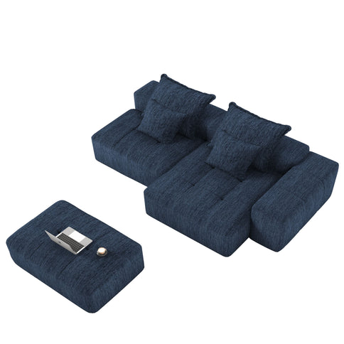 Modern Oversized Diy Combination Modular Sectional Sofa & Pillows
