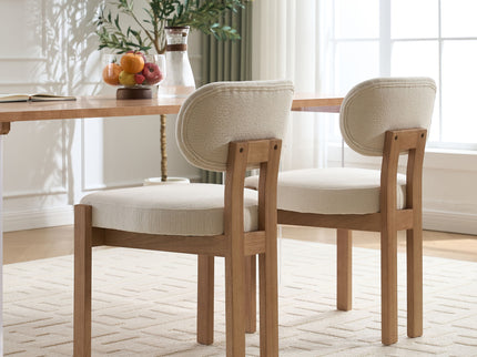 Dining Chairs With Ergonomic Backrest And Adjustable Feet (Set of 2)