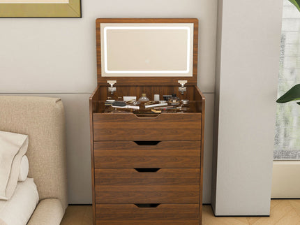 Vanity Desk With Lighted Mirror & Stool