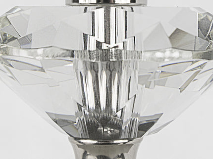 Diamond - Torch Contemporary Crystal Table Lamp (Set of 2) - Clear / Off White / Polished Nickel
