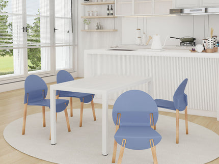 4 Piece Set Of Single Chairs With Long Table