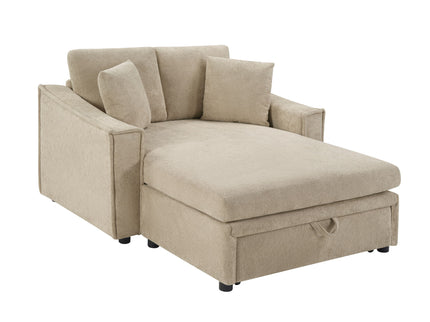 Modern Chaise Sofa With Hidden Storage For Living Room