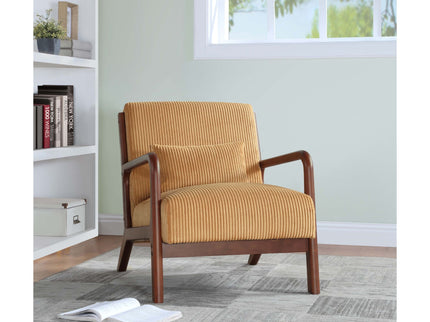 Upholstered Armchair With Back Support Pillow