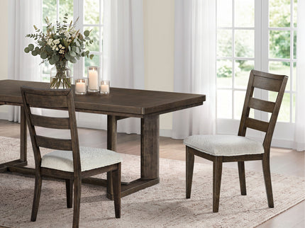 Upholstered Dining Chair With Ladder Back Design (Set of 2)