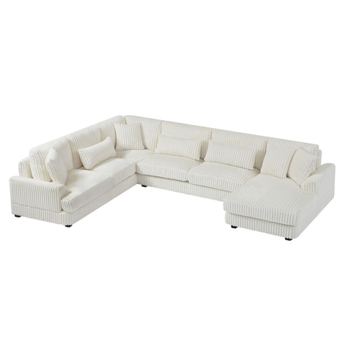 Oversized Sectional Sofa U - Shaped Sofa Couch Modern Sofa Upholstered In Soft With A Chaise Lounge For Living Room