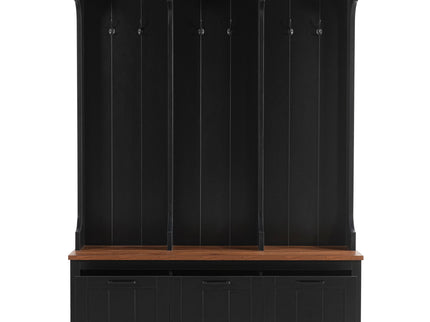 Hall Tree With Bench And Shoe Storage, 3 Large Drawers, Open Storage Shelves & Hooks