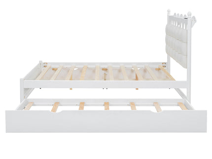 Storage Platform Bed, With 2 Big Drawers, Trundle, One Set Of Sockets & USB Ports