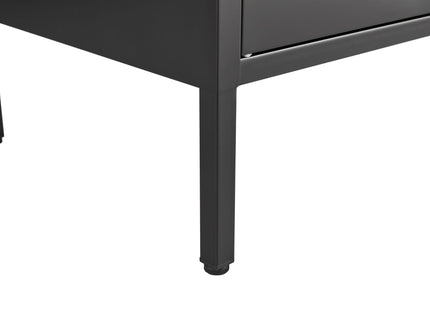 Kitchen Buffet Server Table Accent Sideboard Cupboard Server Buffet Console Table With Doors Cabinet - Black