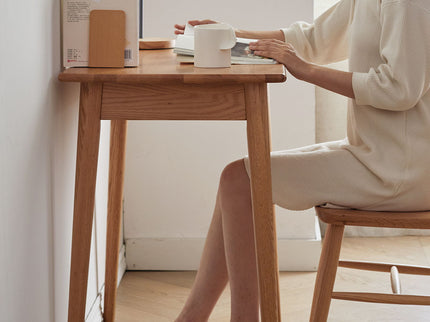 Computer Study, Work Desk Dressing Table Slim With Drawer - Oak Natural