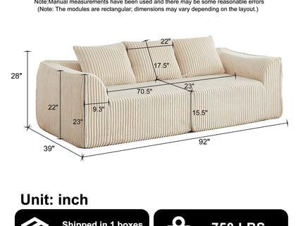 Minimalist 3 Seater Sofa With Curved Lines And Gently Sloped Backrest