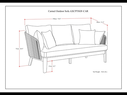 Carmel - Outdoor Sofa - Sand Drift