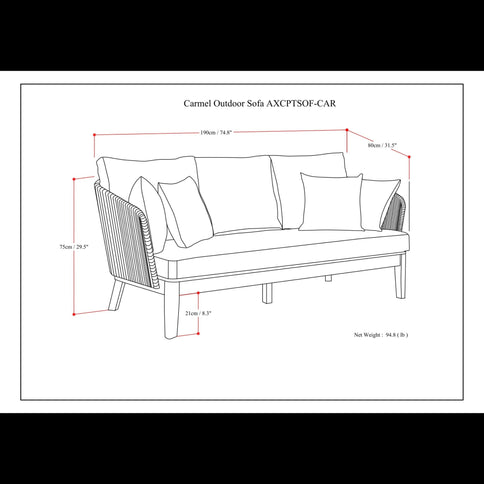 Carmel - Outdoor Sofa - Sand Drift