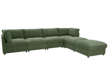 Reversible Modular Sectional With Custom Configuration And Premium Upholstery - Dark Green