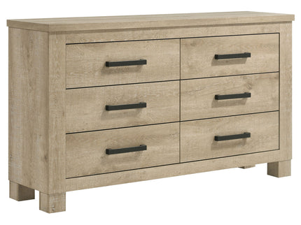 Sansome - 6 Drawer Bedroom Dresser With Pulls - Oak