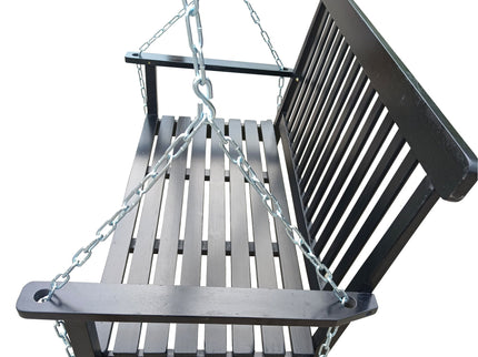 Front Porch Swing With Armrests For Outdoor Patio, Garden Yard, Backyard Or Sunroom