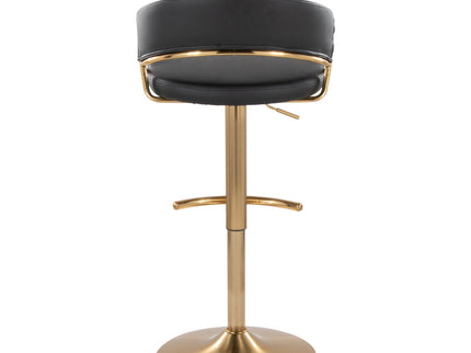 Jie - Contemporary Adjustable Barstool With Swivel With Rounded T Footrest (Set of 2)