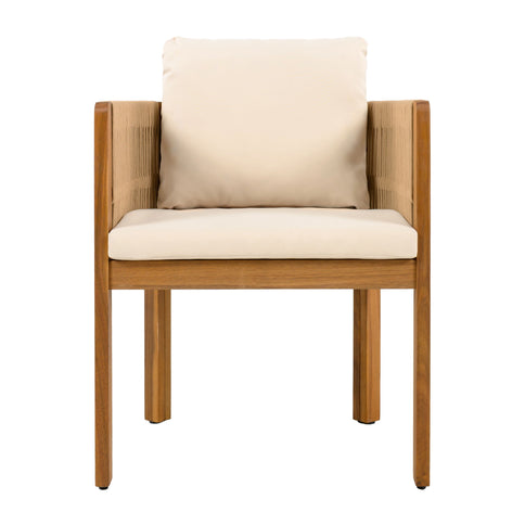 Outdoor Dining Chairs With Rope Handles (Set of 2)