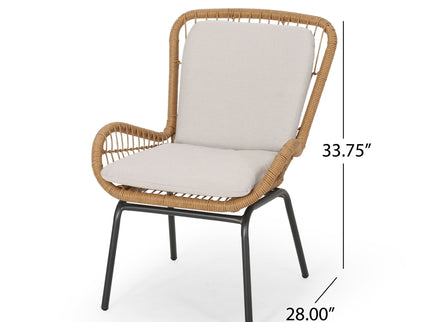 Outdoor Wicker Club Chair With Cushions (Set of 2)