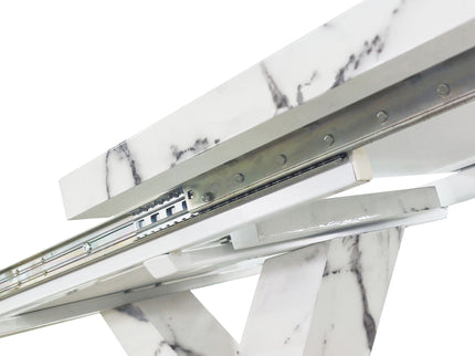 Modern Rectangle Dining Table With Stretchable TopAnd X Shape Legs