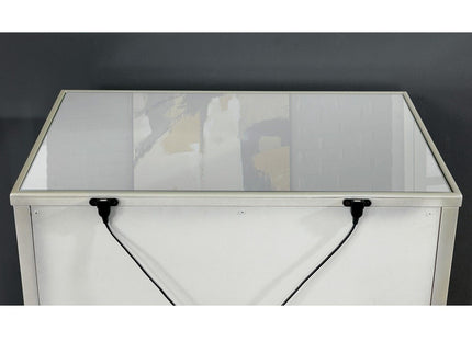 Nightstand With Mirror Panels - Silver