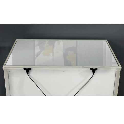 Nightstand With Mirror Panels - Silver