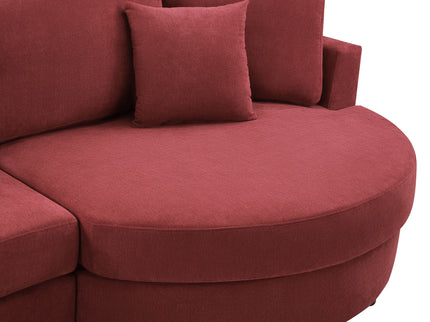 Modern 3 Seater Upholstered Sofa With Curved Design