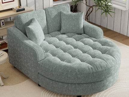 Modern Chaise Lounge Upholstered Sofa Couch With Tufted Seat And Detachable Pillows For Living Room