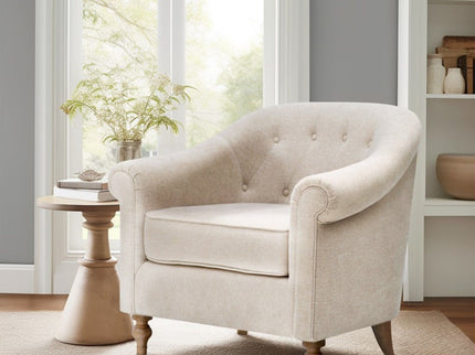 Fayette - Tufted Accent Arm Chair - Cream