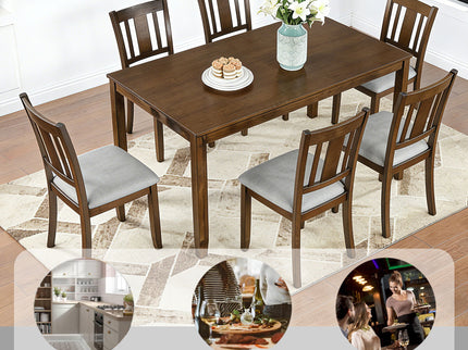 Kitchen Dining Set, Rectangular Dining Table With Upholstered Chairs