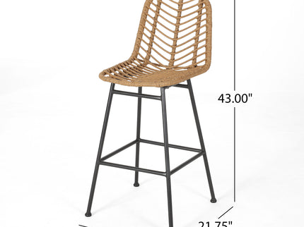 Sawtelle - Outdoor Wicker Barstools (Set of 2)