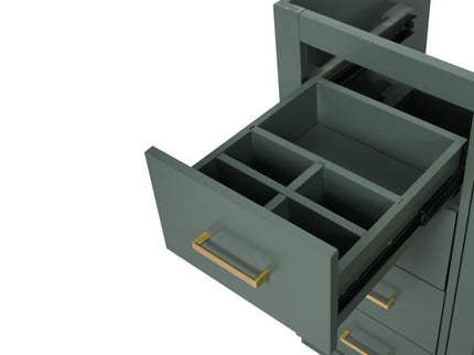 Retro Style Bathroom Vanity, 3 Drawers & Soft Closing Doors