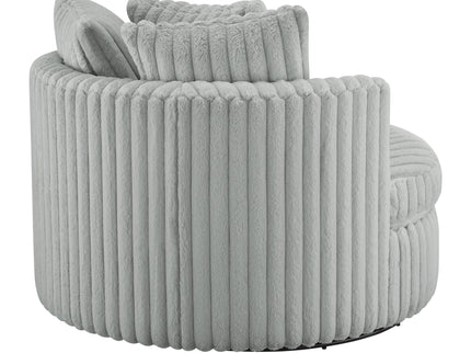 Mindy - Oversized Swivel Barrel Chair - Gray