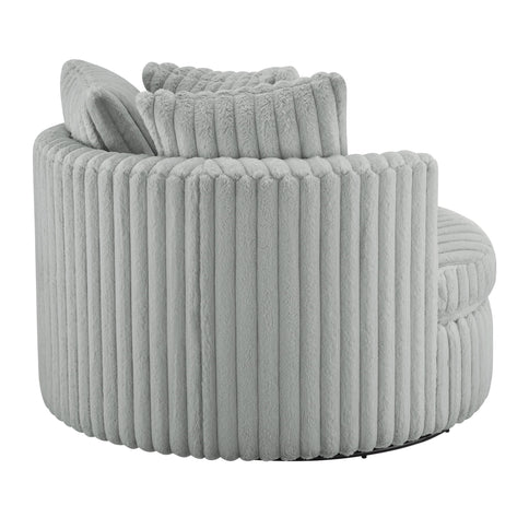 Mindy - Oversized Swivel Barrel Chair - Gray