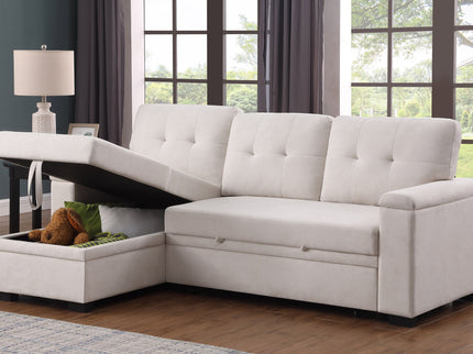 Lucca II - 84.5"W Reversible Sleeper Sectional Sofa with Storage Chaise