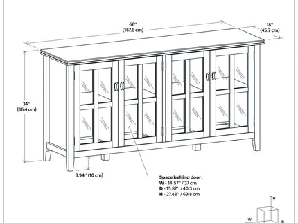 Artisan - Handcrafted Wide 4 Door Storage Cabinet