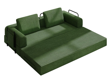 Convertible Sleeper Sofa Bed With Cylindrical Pillow, Fixed Shape Frame