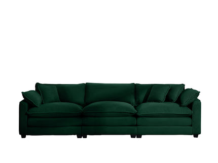 Mid-Century Modern 3 Seater Sectional Sofa With Arm And Throw Pillows