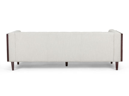 Contemporary Mid-Century Charm 3 Seater Sofa With Button Tufted Waffle Stitching