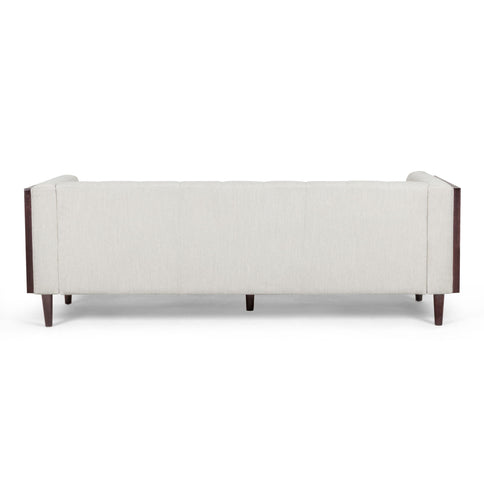 Contemporary Mid-Century Charm 3 Seater Sofa With Button Tufted Waffle Stitching