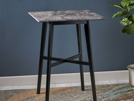 Modern Bar Height Dining Table, Rubberwood Legs And Laminate Table Top